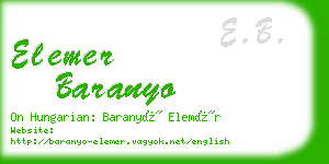 elemer baranyo business card